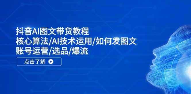 （11958期）抖音AI图文带货教程：核心算法/AI技术运用/如何发图文/账号运营/选品/爆流-万力资源网_专注分享网络赚钱副业项目-创业项目分享