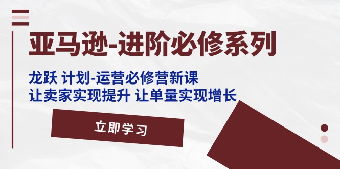 （11623期）亚马逊-进阶必修系列，龙跃 计划-运营必修营新课，让卖家实现提升 让单…-万力资源网_专注分享网络赚钱副业项目-创业项目分享