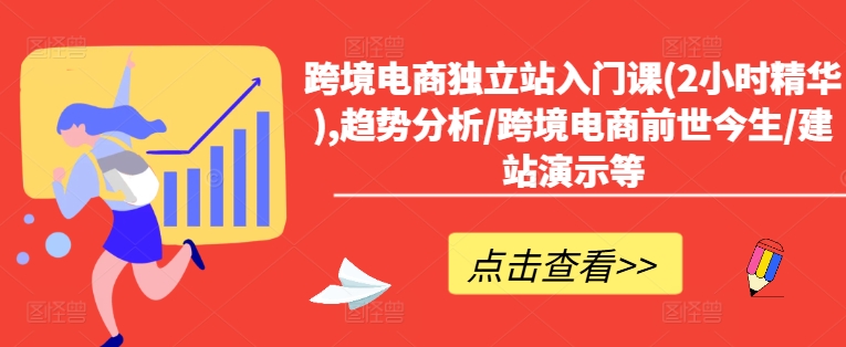 跨境电商独立站入门课(2小时精华),趋势分析/跨境电商前世今生/建站演示等-万力资源网_专注分享网络赚钱副业项目-创业项目分享